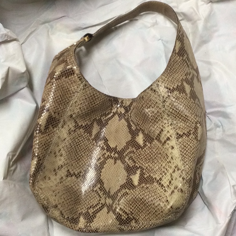 Michael Kors Python Snakeskin Print Embossed Shou… - image 1